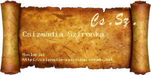 Csizmadia Szironka névjegykártya